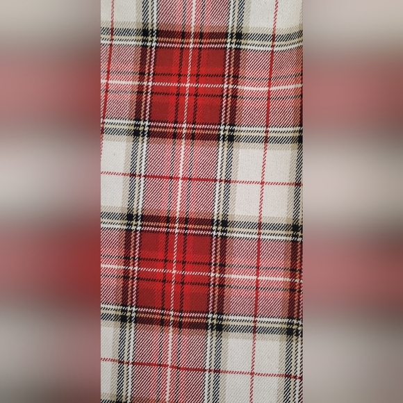 H&M Red & White Plaid High Rise Pleated Front Tweed Trousers Pants Size 4 - Picture 5 of 10